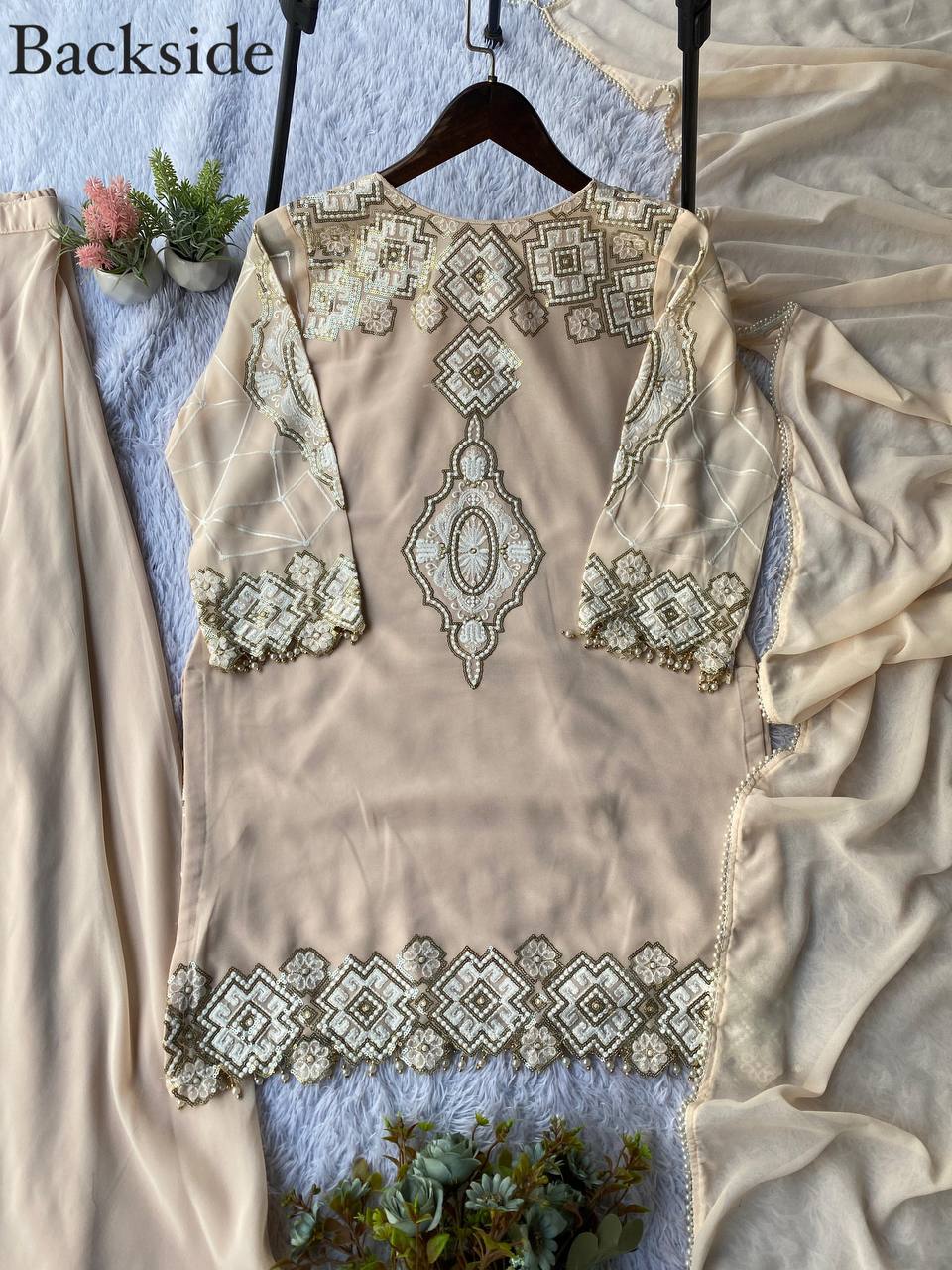 Festive Sparkle Georgette Palazzo Set