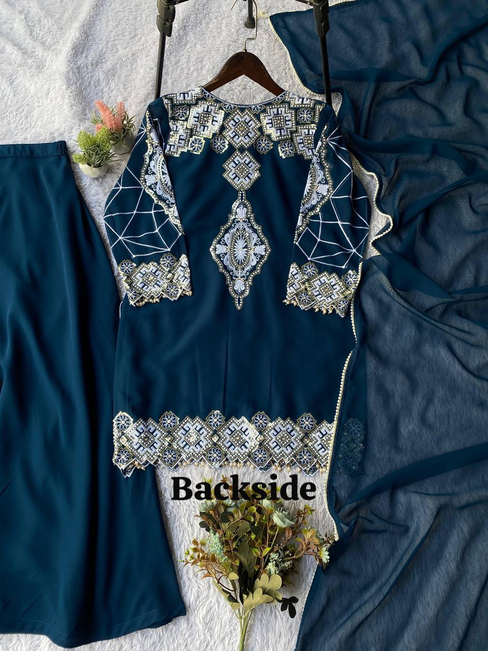 Festive Sparkle Georgette Palazzo Set