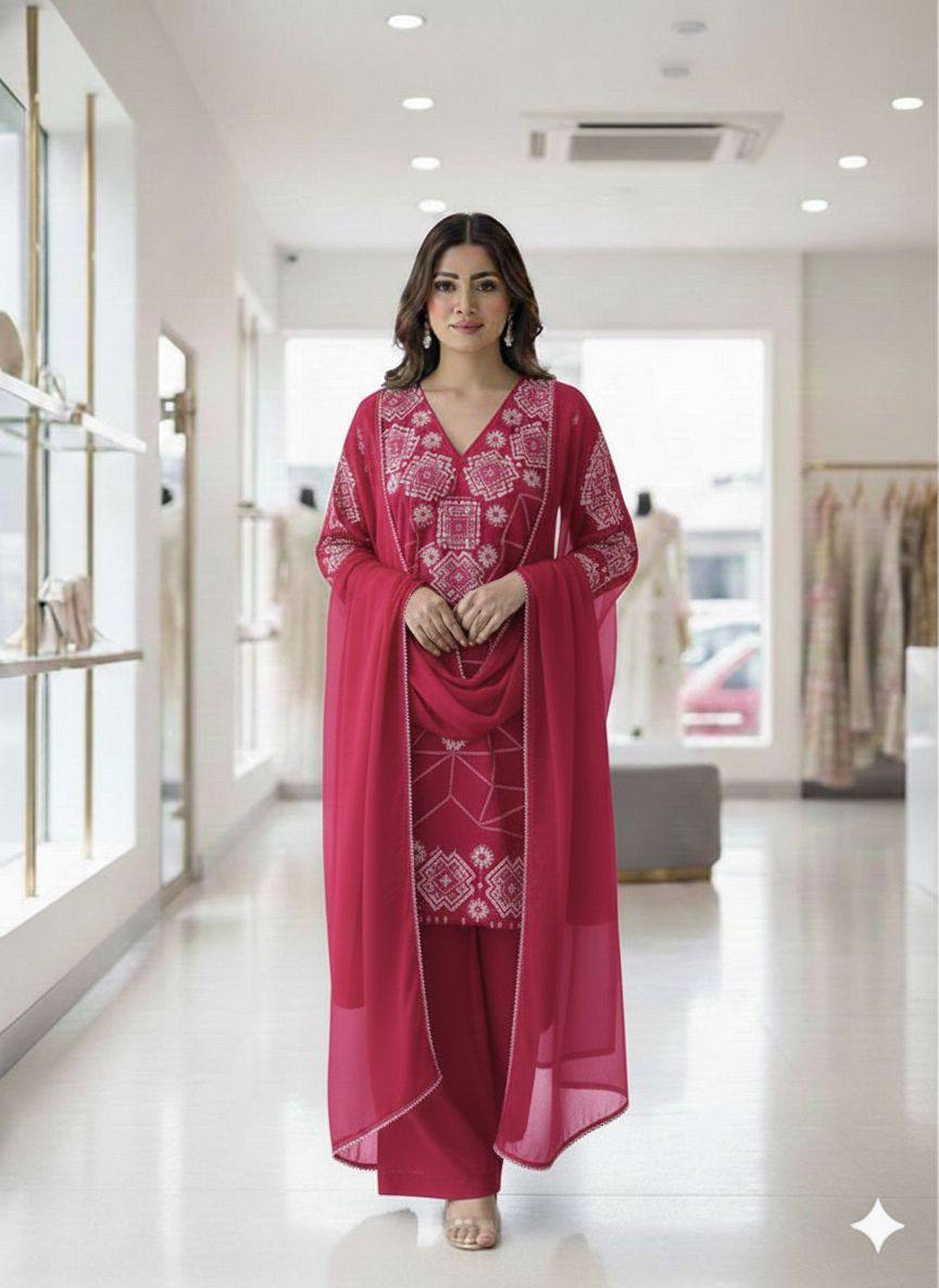 Festive Sparkle Georgette Palazzo Set