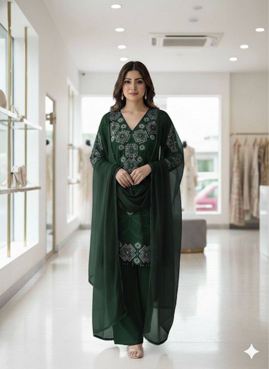 Festive Sparkle Georgette Palazzo Set
