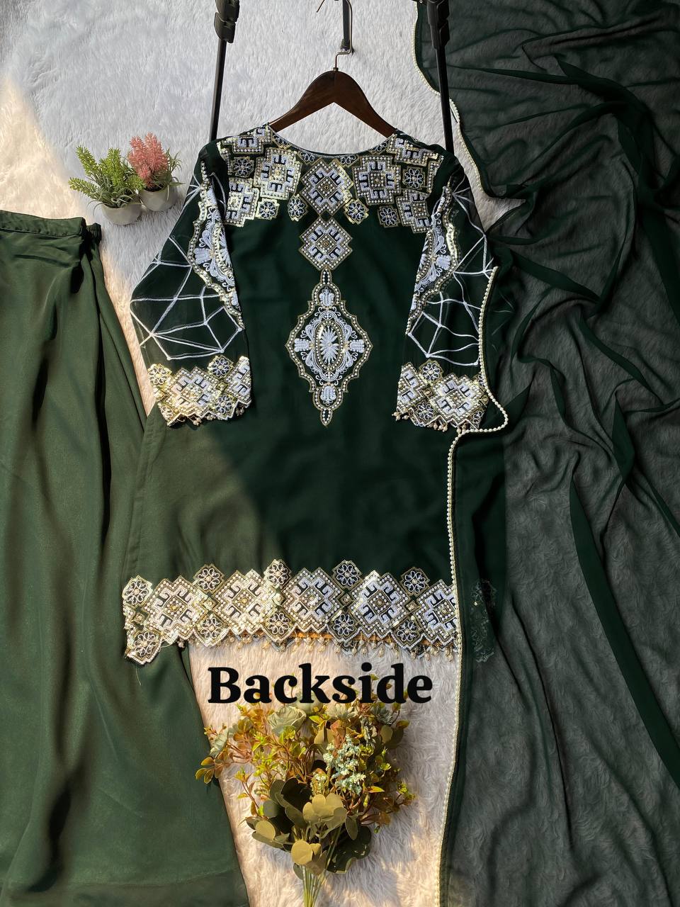 Festive Sparkle Georgette Palazzo Set