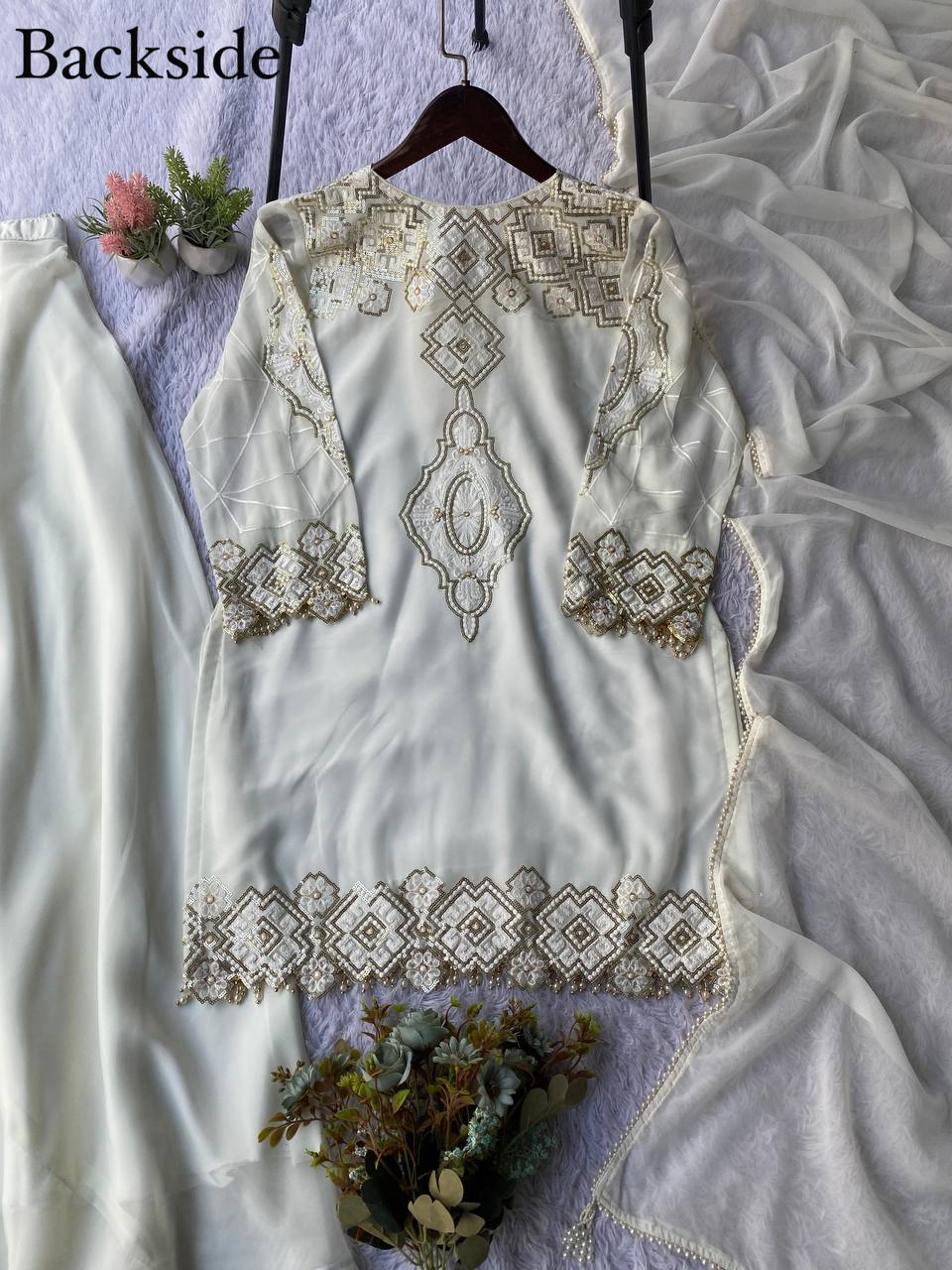 Festive Sparkle Georgette Palazzo Set
