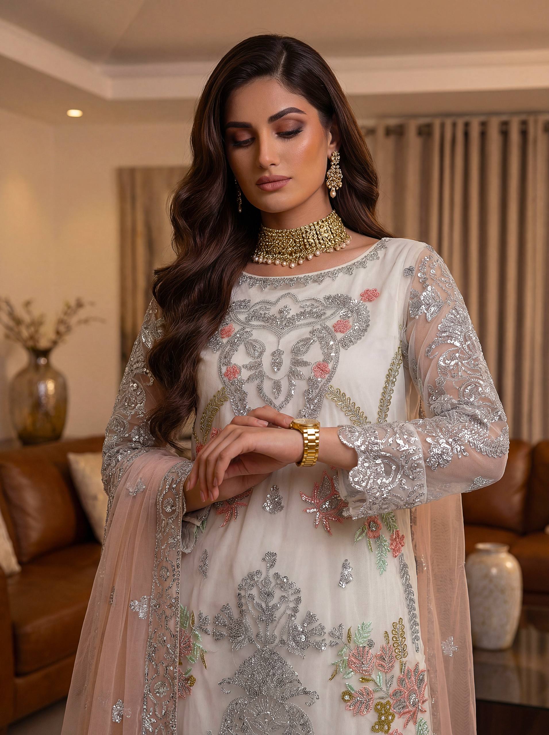 Ivory Noor Elegance Sharara Set