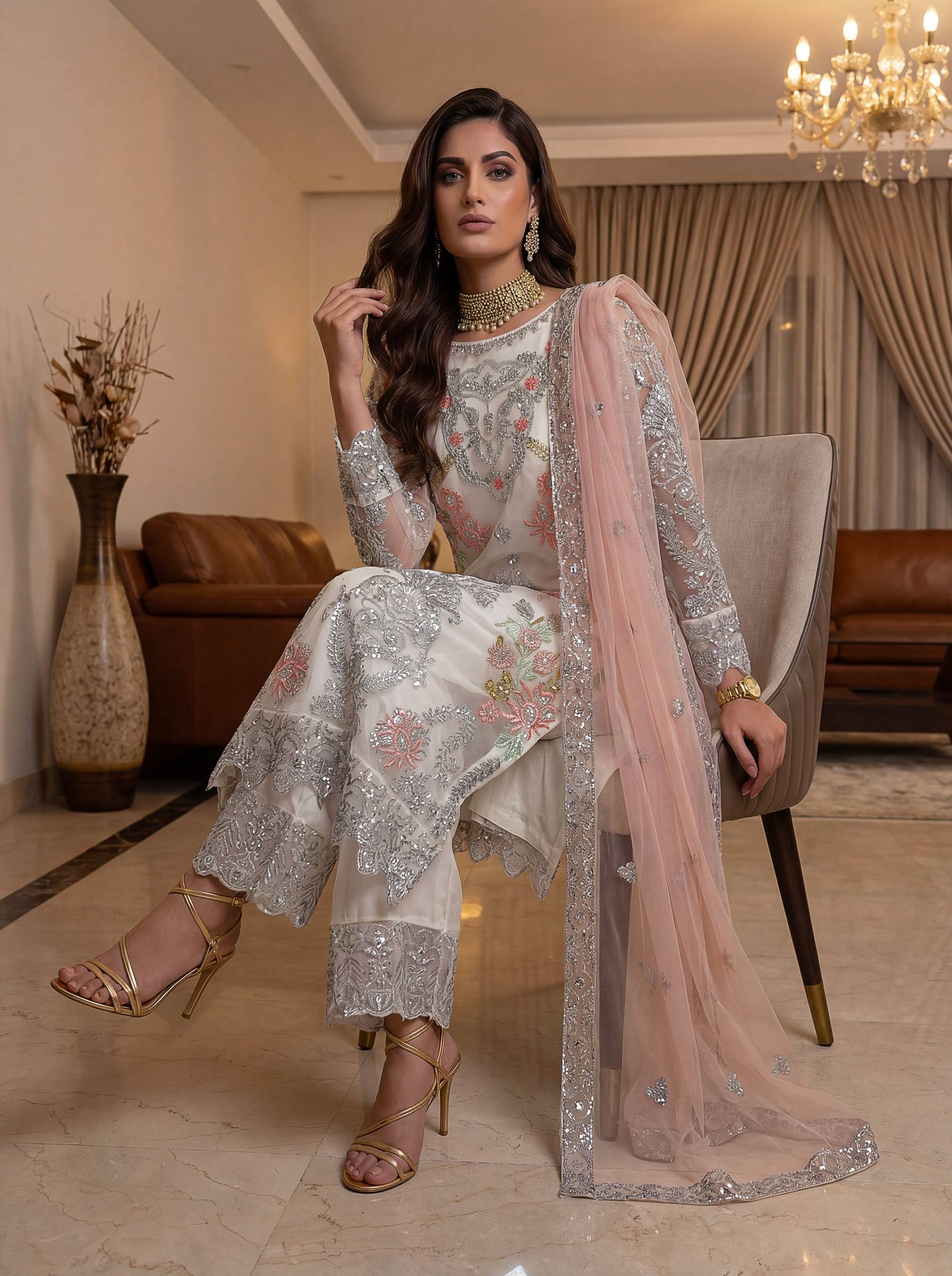 Ivory Noor Elegance Sharara Set