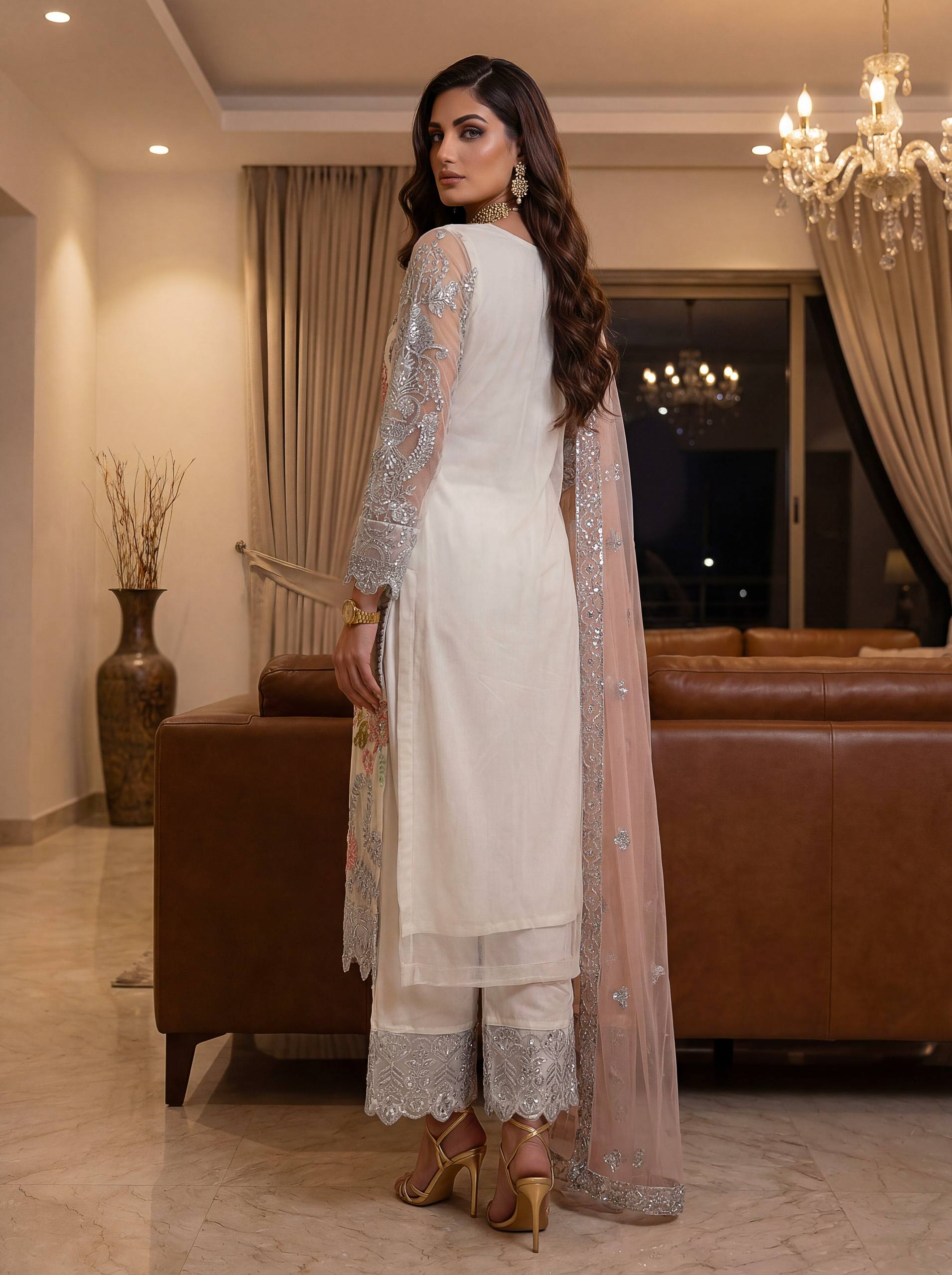 Ivory Noor Elegance Sharara Set