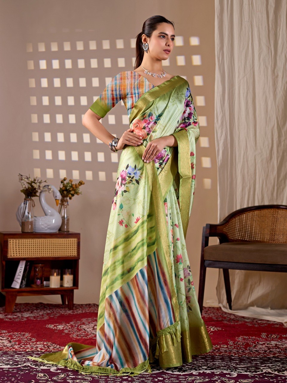 Soft Lichi Silk Saree