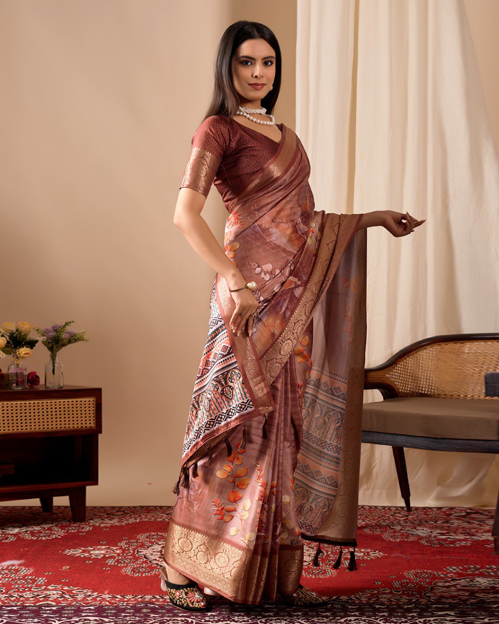 Midnight Patola Elegance Lichi Silk Saree