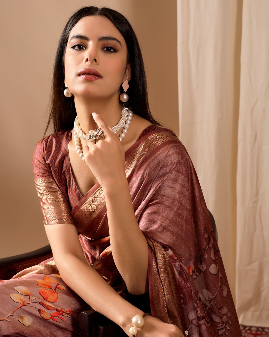 Midnight Patola Elegance Lichi Silk Saree