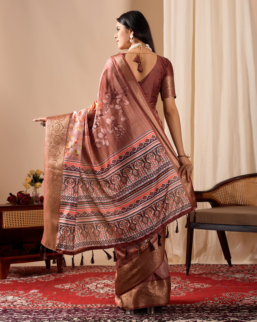 Midnight Patola Elegance Lichi Silk Saree