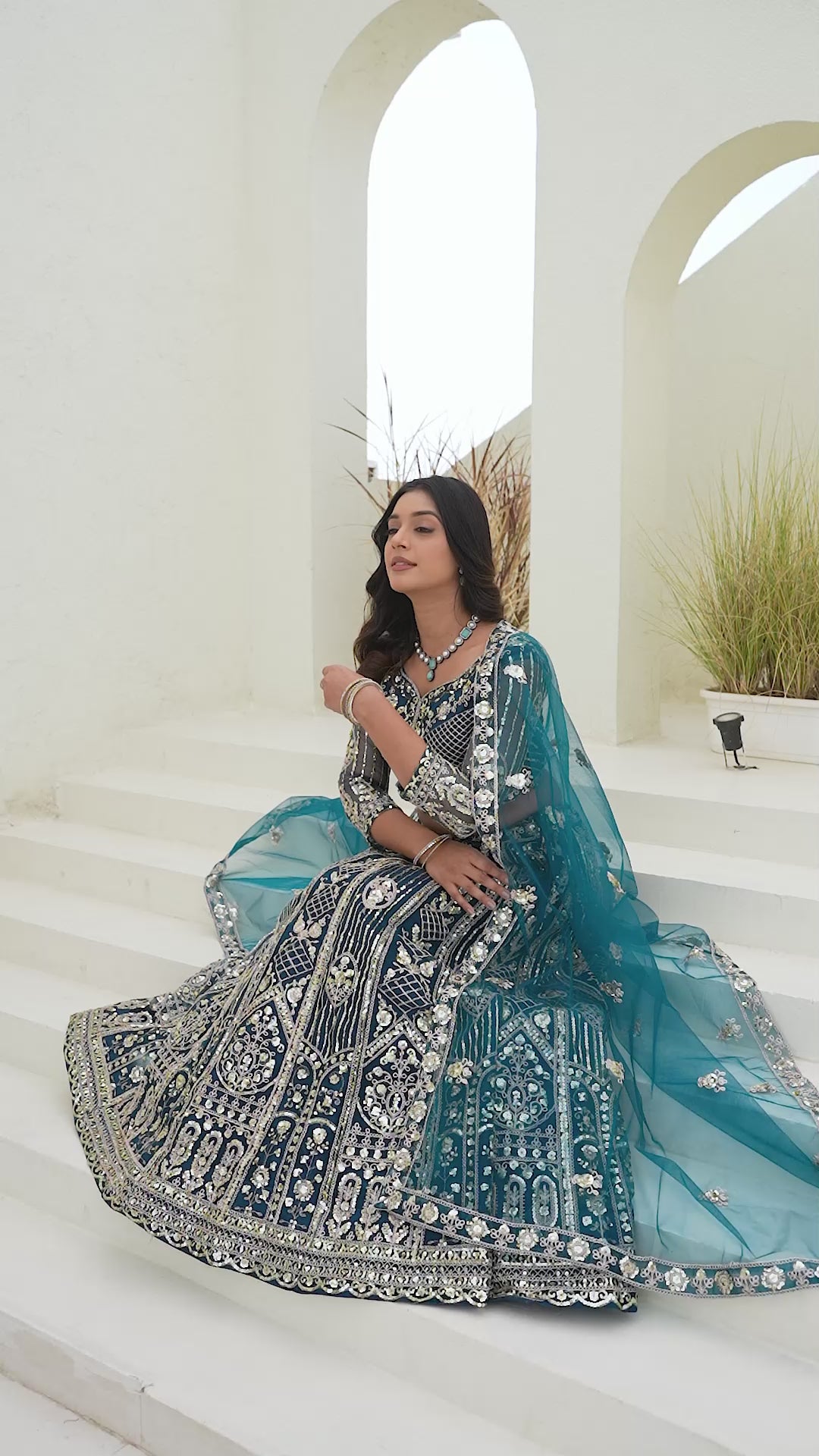 Regal Net Embroidered Lehenga Set