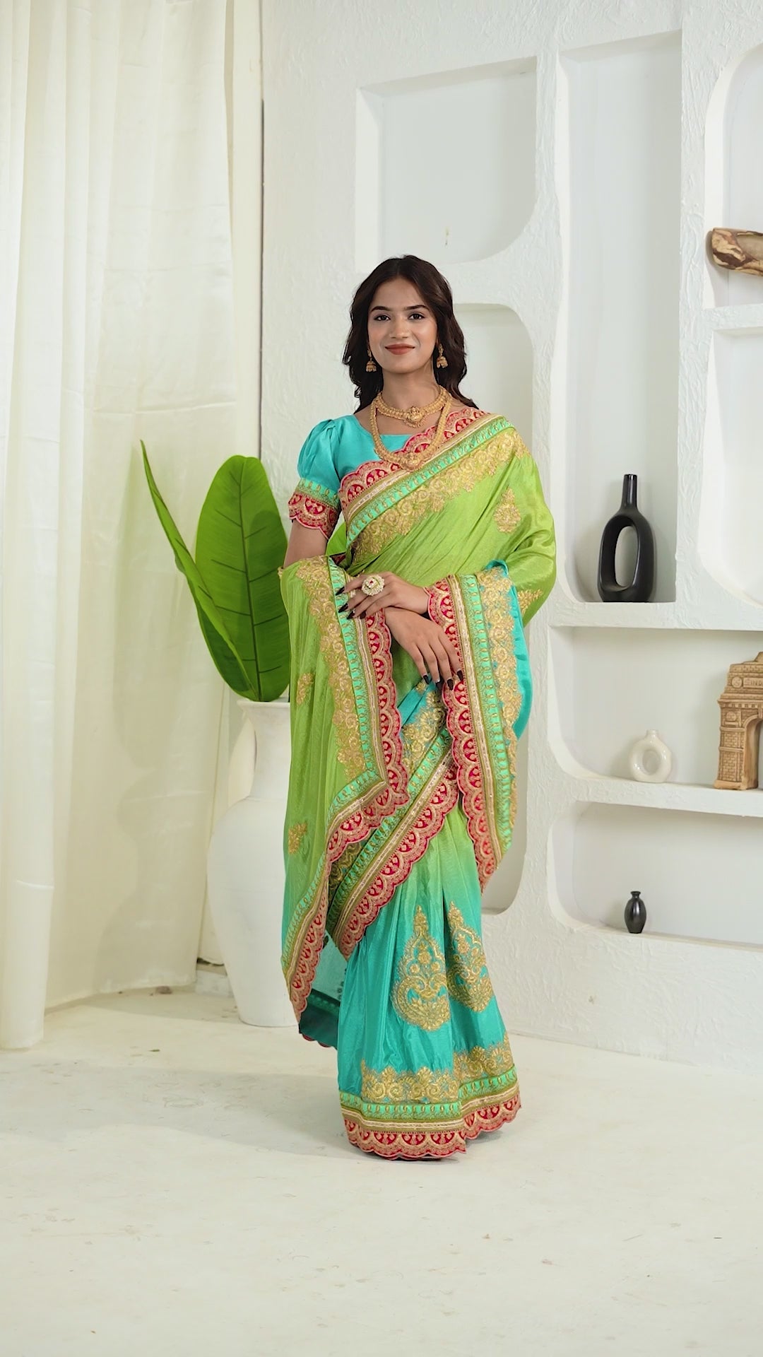 Elegant Charm Chinon Silk Saree