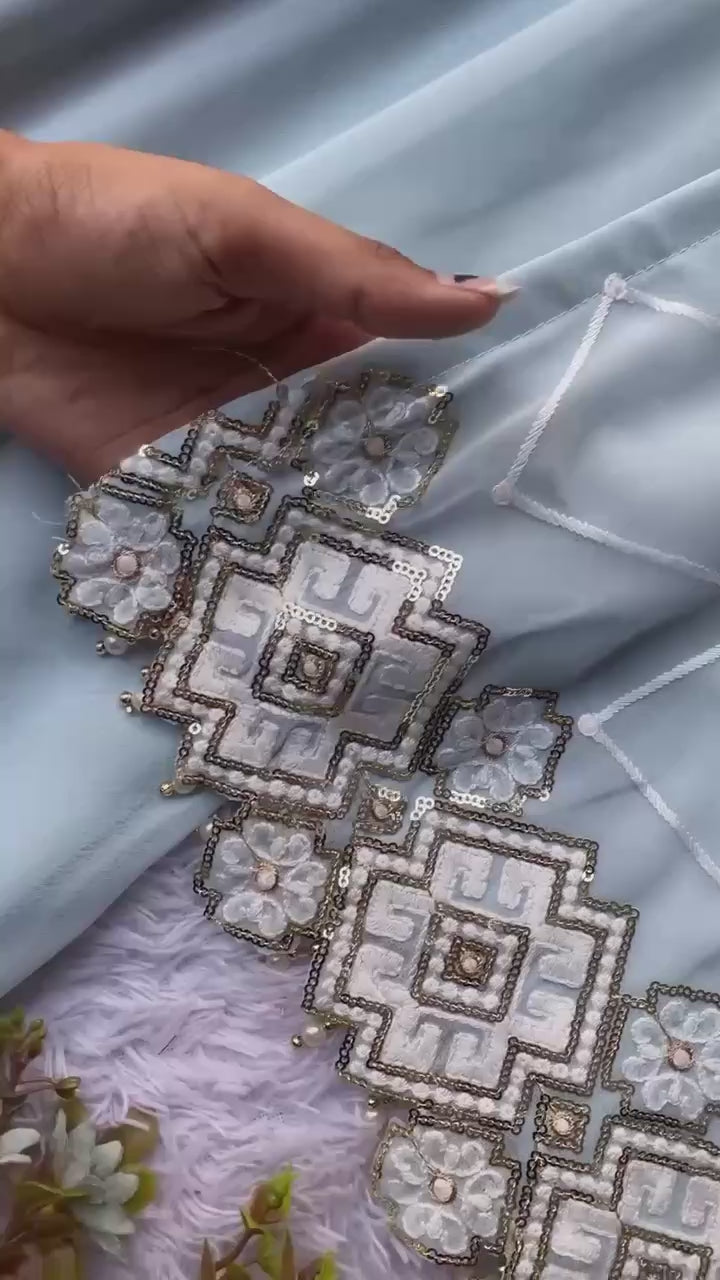Festive Sparkle Georgette Palazzo Set