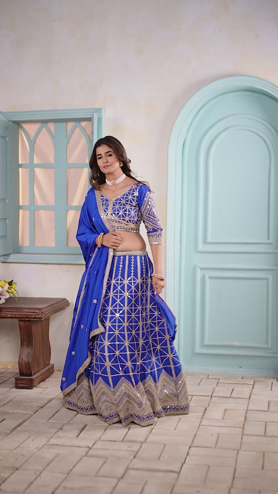 Midnight Royal Embroidered Lehenga Set