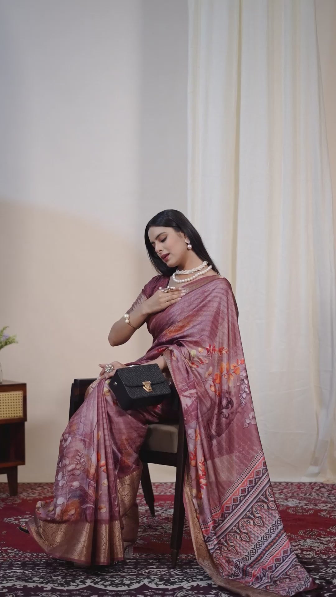 Midnight Patola Elegance Lichi Silk Saree